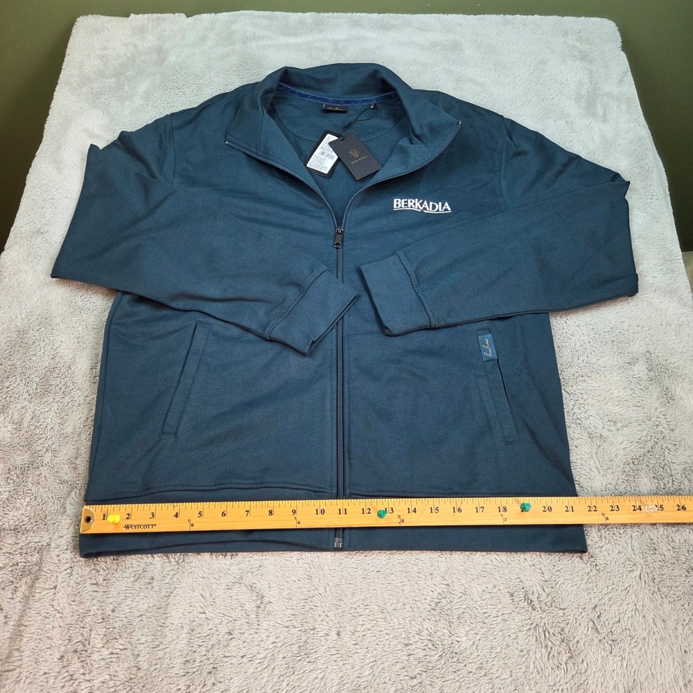 Rare Rabbit Corp Noddy Sweatshirt Mens XXL Berkadia Logo Full Zip Petrol Blue